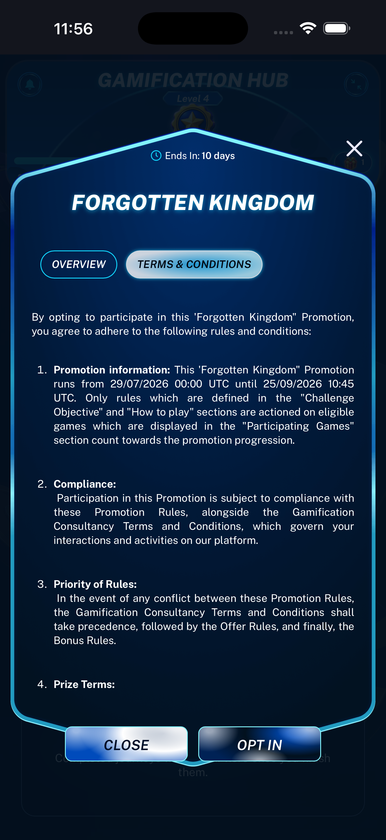 Journey terms and conditions displayed on a mobile phone